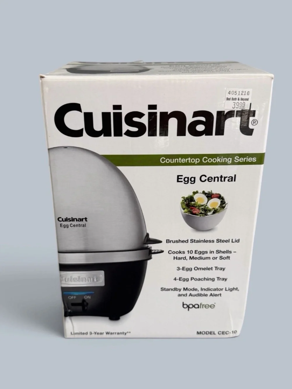 Cuisinart Egg Central CEC-10 Egg Cooker Stainless Steel w/ Box Manual Tested N